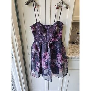 Lulus Dress Sz M Floral Purples